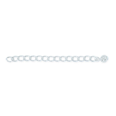 25 pcs - Extender Chain with silver-plated fancy ball  · 2 inch