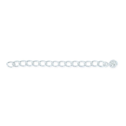 25 pcs - Chaînette d'extension et boule fantaisie plaquée argent · 2 pouces SN/SP