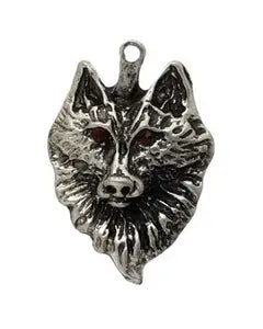 Wolf pendant - Varied eye color · 35x24mm antique silver LF/NF