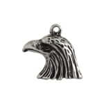 15mm - Eagle Head Profile Pendant - Antique Silver (10pcs)