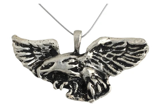 39x20 mm - Large pendant eagle with wings spread - antique silver (10pcs)