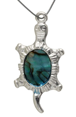 30x16mm - Pendant sea opal turtle - Silver