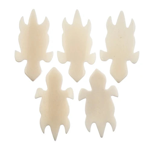 55x30mm - Bone Turtle Pendant - Naturel White - 5 pcs