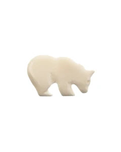 25x35mm - Bone Walking Bear Pendant - White (4pcs)