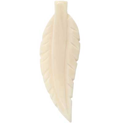 Bone feather pendant / 55mm (10 un)