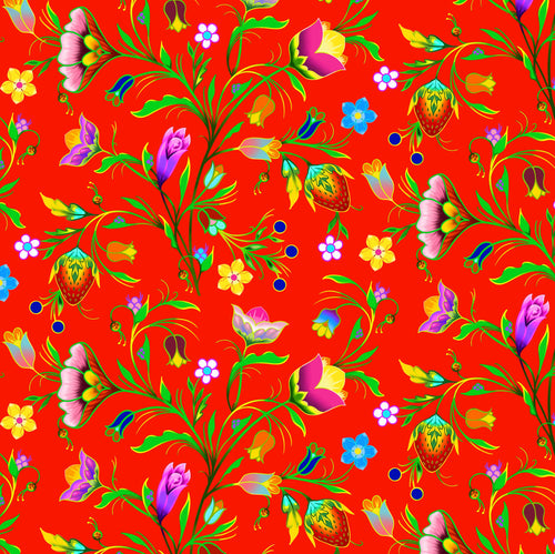L'île de la Tortue 37002 - Rouge Tissu 100% coton designer