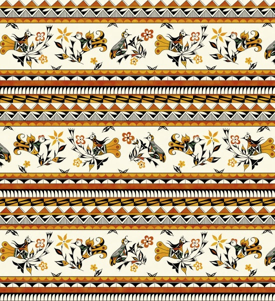 Heritage stripe 47002 - Gold 100% Cotton designer