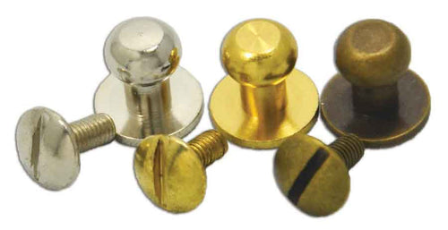 5pcs - Piolino Screw stud button for leather - 6mm