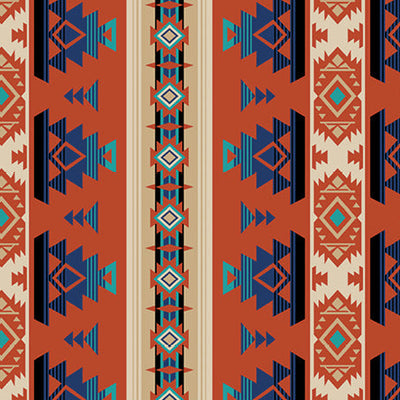 Spirit Trail 52823 - Red and Cobalt 100% Cotton Designer