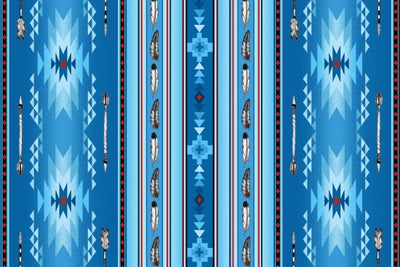 Arrow Feather Stripe 530 - Blue 100% Cotton Designer
