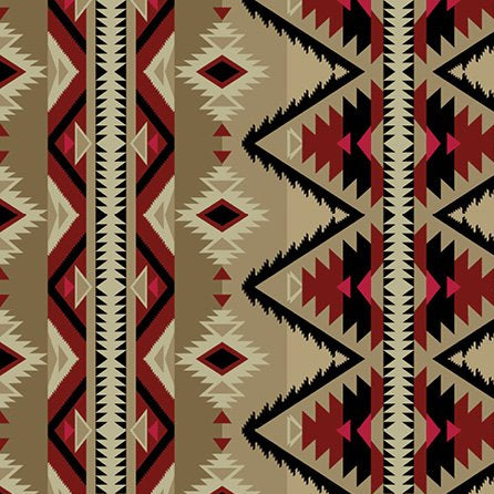 Spirit Trail 53268 - Tan and Wine 100% Cotton Designer