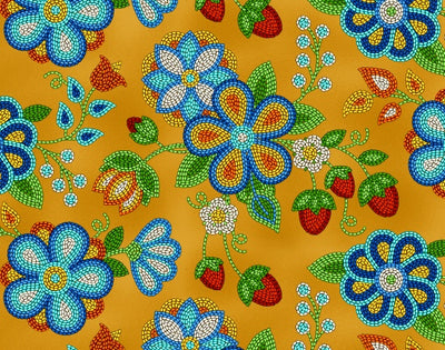 Beaded Strawberries  594 - Moosehide 100% Cotton Designer