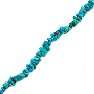 Perle semi-précieuse sur corde - Turquoise