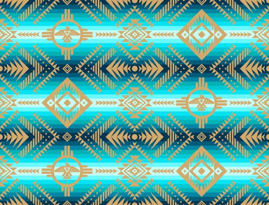 Thunderbird 647 - Turquoise 100% Cotton Designer