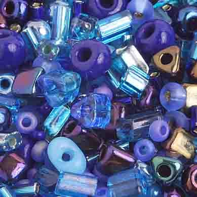 Preciosa Seedbead 10/0 - SB01001-03 Opaque Czech Seed Bead/Bugle/Ponybead Assorted Sapphire