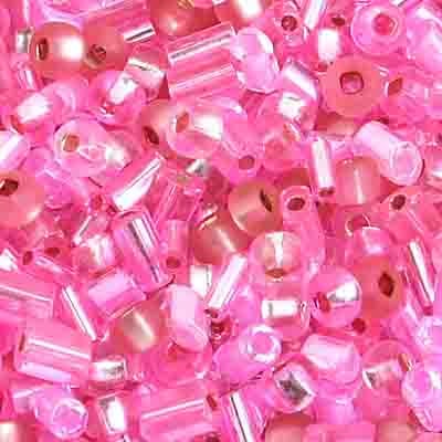 Preciosa Seedbead 10/0 - SB01001-11 Opaque Czech Seed Bead/Bugle/Ponybead Assorted Pink