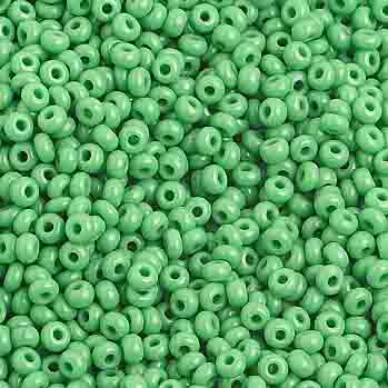 Preciosa Seedbead 10/0 - SB01019 Opaque Medium Green Strung