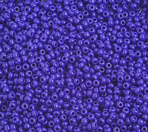 Preciosa Seedbead 10/0 - SB01049 Opaque Dark Royal Blue Strung