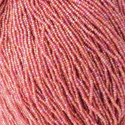 10/0 - SB01211S Rose naturel AB mat transparent · Preciosa rocaille||Preciosa Seedbead 10/0 - SB01211S Transparent Pink AB Matt Natural Strung