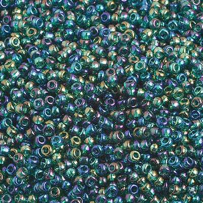 10/0 - SB01247 Vert iris transparent · Preciosa rocaille||Preciosa Seedbead 10/0 - SB01247 Transparent Iris Green Strung