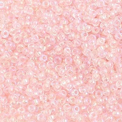 10/0 - SB01271 Rose clair Rainbow transparent · Preciosa rocaille||Preciosa Seedbead 10/0 - SB01271 Transparent Light Pink Rainbow