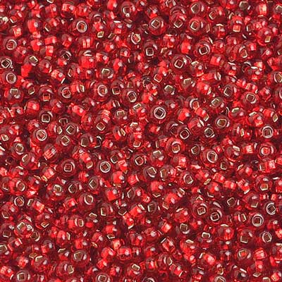 10/0 - SB01284 Rouge clair coeur argenté · Preciosa rocaille||Preciosa Seedbead 10/0 - SB01284 Silverlined Light Red