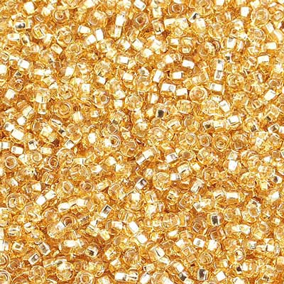 10/0 - SB01295-01 Or clair coeur argenté · Preciosa rocaille||Preciosa Seedbead 10/0 - SB01295-01 Silverlined Light Gold Strung