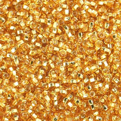10/0 - SB01295 Or cœur argenté · Preciosa rocaille||Preciosa Seedbead 10/0 - SB01295 Silverlined Gold Strung