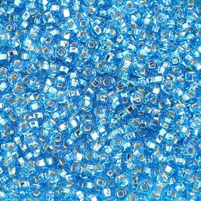 10/0 - SB01296 Aqua bleuté coeur argenté · Preciosa rocaille||Preciosa Seedbead 10/0 - SB01296 Silverlined Aqua