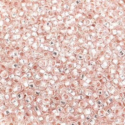 10/0 - SB01314 Rose clair coeur argenté · Preciosa rocaille||Preciosa Seedbead 10/0 - SB01314 Silverlined Light Pink