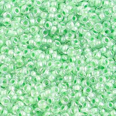 10/0 - SB01361S Coeur coloré vert · Preciosa rocaille||Preciosa Seedbead 10/0 - SB01361S Colorlined Green Strung