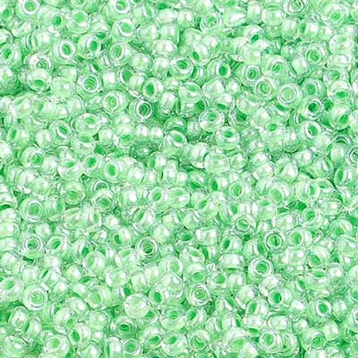 10/0 - SB01361 Coeur coloré vert · Preciosa rocaille||Preciosa Seedbead 10/0 - SB01361 Colorlined Green