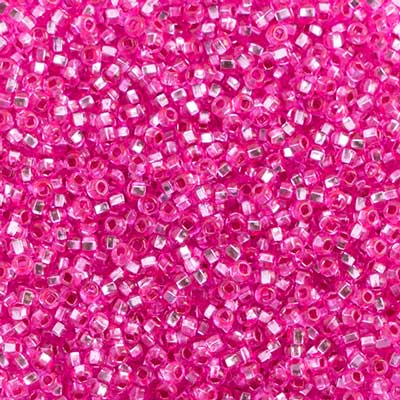 Preciosa Seedbead 10/0 - SB01394 Silverlined Dyed Fuchsia