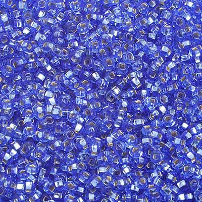 10/0 - SB01400 Teint bleu moyen cœur argenté · Preciosa rocaille||Preciosa Seedbead 10/0 - SB01400 Silverlined Dyed Medium Blue