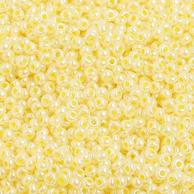 10/0 - SB01427 Teint jaune clair nacré chalk · Preciosa rocaille||Preciosa Seedbead 10/0 - SB01427 Chalk Pearl Dyed Yellow
