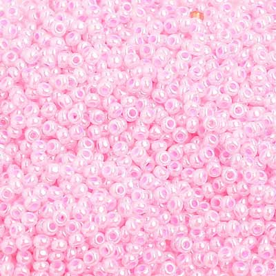 10/0 - SB01430 Teint rose nacré chalk · Preciosa rocaille||Preciosa Seedbead 10/0 - SB01430 Chalk Pearl Dyed Rose Strung