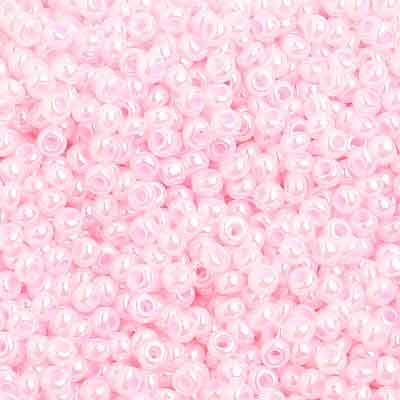 10/0 - SB01435S Teint rose pâle nacré chalk · Preciosa rocaille||Preciosa Seedbead 10/0 - SB01435S Chalk Pearl Dyed Pale Pink Strung