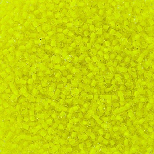 10/0 - SB01515 Coeur coloré jaune néon · Preciosa rocaille