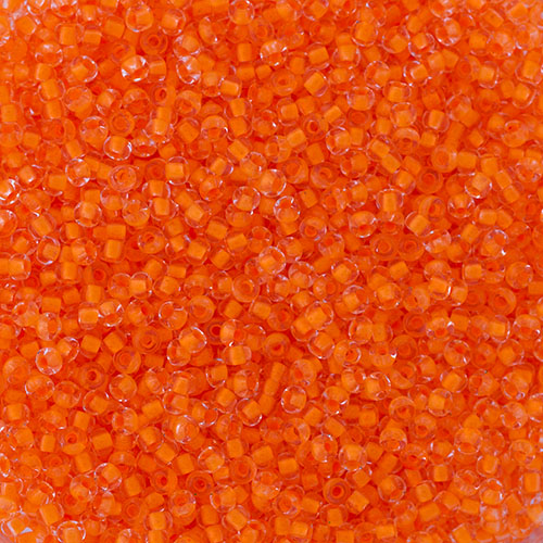 Preciosa Seedbead 10/0 - SB01516 Crystal Colorlined Neon Orange