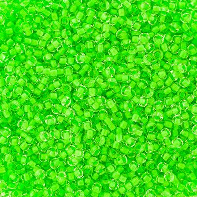 Preciosa Seedbead 10/0 - SB01518 Crystal Colorlined Neon Green