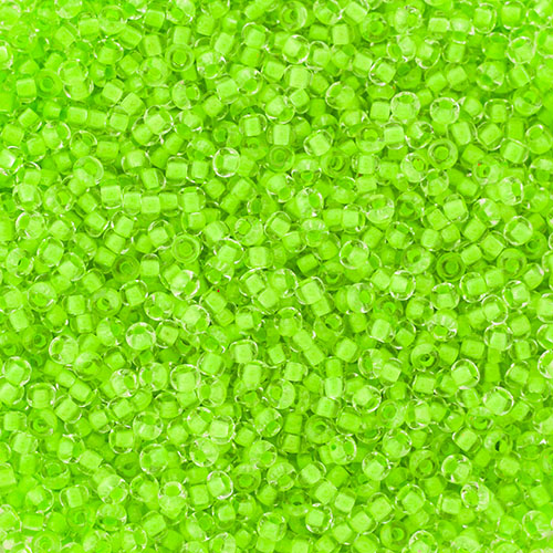 Preciosa Seedbead 10/0 - SB01518 Crystal Colorlined Neon Green