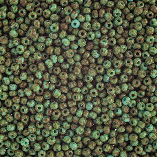 Preciosa Seedbead 10/0 - SB01523 Opaque Travertine on Turquoise