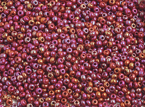 Preciosa Seedbead 10/0 - SB01559 Opaque Ruby AB Strung