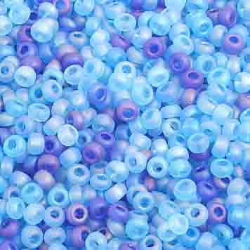 Preciosa Seedbead 10/0 - SB02029 Transparent Aqua Mix Rainbow Matt