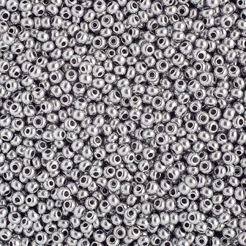 Preciosa Seedbead 10/0 - SB02210 Opaque Metallic Silver