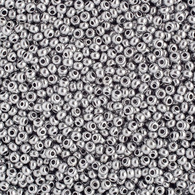 Preciosa Seedbead 10/0 - SB02210 Opaque Metallic Silver