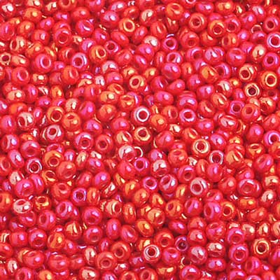 Preciosa Seedbead 10/0 - SB02317 Opaque Medium Red AB