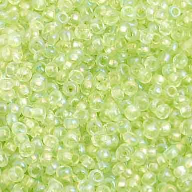 Preciosa Seedbead 10/0 - SB02406 Transparent Light Green Rainbow AB