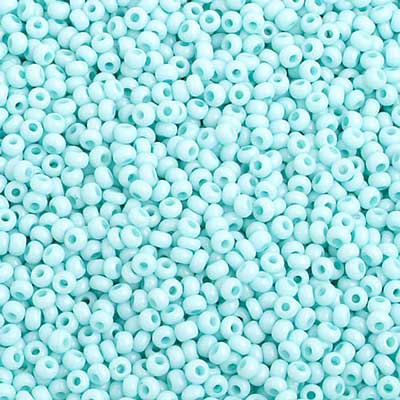 Preciosa Seedbead 10/0 - SB40005 Chalk Light Turquoise Solgel Strung