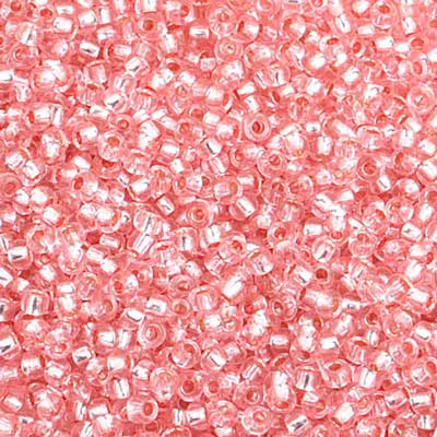 Preciosa Seedbead 10/0 - SB40021 Silverlined Pink Solgel Strung